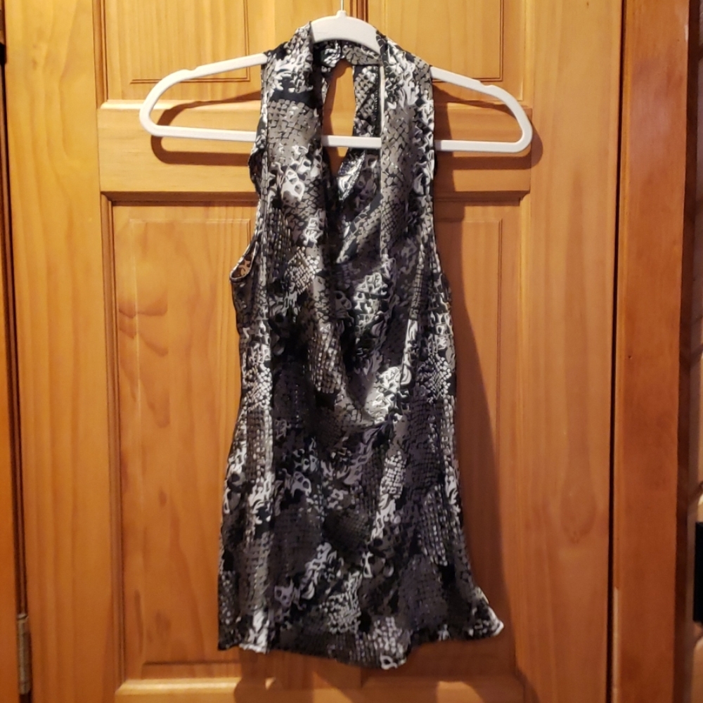Adiva Snake Print Cowl Neck Top